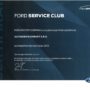 Certifikát Ford Service Club